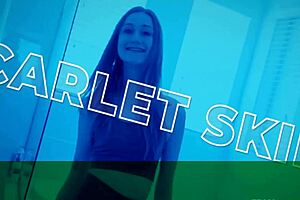 Her fantasy unfolds as Scarlet Skies rides Joshua Lewis HARD in POV! It's a wild petite adventure.