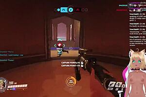 Vtuber Lewdneko plays overwatch and gets spanked part 1