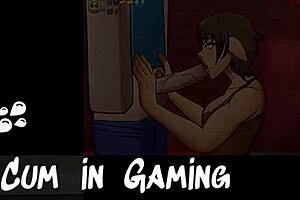 tanned natsuki faces stranger's massive outdoor cumshot in hentai game ep 21