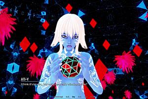 Beautiful women in a 3D animated hotel room