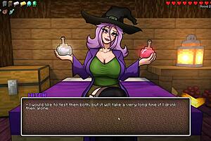 i'm the witch testing potion for giant cock in hornycraft