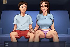 Summertime Saga 211: Shaved Cowgirl Riding Monster Cock