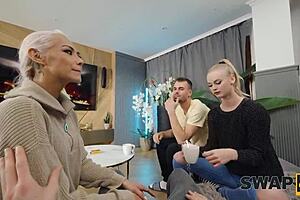 Swap4k Surprise: Feet Massage Turns Into a Steamy Threesome While Boyfriend Showers