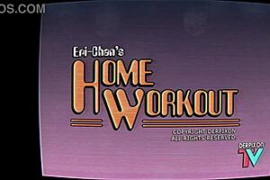 Eri-chan's fun home workout session.
