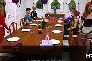 Beautiful redhead fucked on the dining table in this cartoon porn video