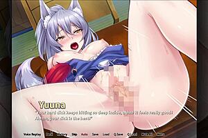 All the action in this porn video is set in an anime-style hot spring with tails and titties