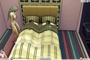 the sims 4 cartoon 3some in first person anime style