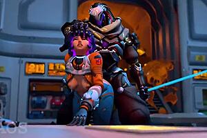 Hot animated porn with futanari Juno in Overwatch 2 scenes