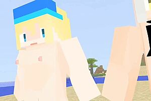 Cartoon porn compilation with Minecraft theme