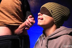 Angry but happy as stepbrother uses my mouth for cum