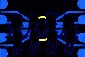pacman ghost girls perform a fun dance in three phases at 1080p