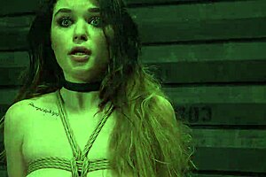 Tied up slave trainee bangs monster cock