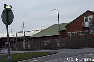 Exhibitionist English Amateur Daring Flashing and Outdoor Striptease in Public