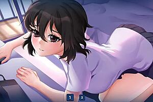 gamer girls olivia in 3d anime dating game with curvy outfits