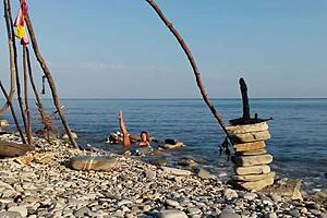 Cosplay Moana XXX - Nude Girl Masturbates Outdoors with Dildo