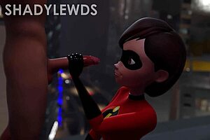 helen parr gives a rooftop handjob