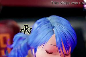 3D animated cheerleader porn with hot interracial action