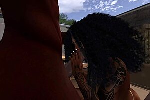 Second Life Black Couple Gets Wild at Drive-In Theater