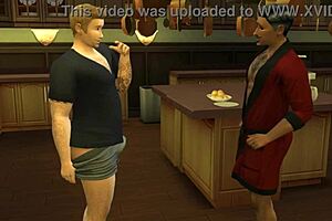 Gareth Williams fucks father-in-law in mmf threesome