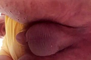 Hot close-up of anal sex with big dildos penetrating deeply