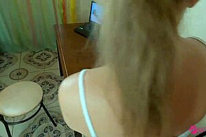 Mom's best friend catches him masturbating, takes virginity with first blowjob and dirty talk - nata sweet