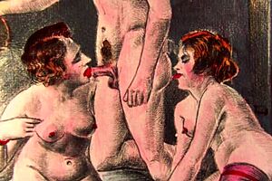 These vintage erotic drawings are from antique comics and anime hentai