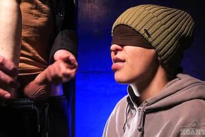 Angry but happy as stepbrother uses my mouth for cum