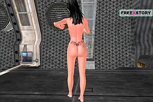 Animated 3D Girl Masturbates With Banana!