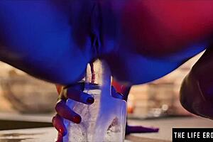 horny blonde masturbates in crotchless bodysuit 😏