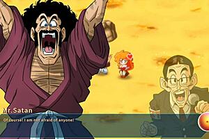 Bulma's Adventure: Mr. Satan Observes Agent at Cell Games