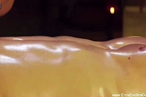 I's massagin' the genital region with care, feelin' so relaxed.