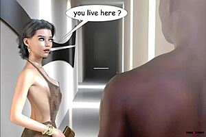 Mia performs blowjob in 3D comic.