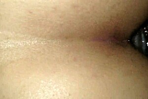 Big black shemale cock penetrates my tight white ass deeply