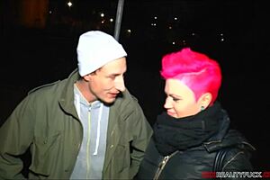 Crazy Pink Hair Milf Sucks Random Street Dick