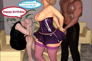 Birthday humiliation for husband: hotwife takes BBC in 3D comic