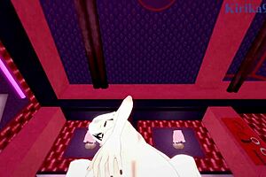 arlecchino and aether in intense sex - genshin impact hentai