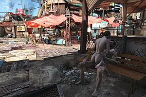 Public porn in the world of Fallout 4 with animated action
