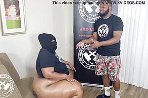 Interview with a chubby BBW newbie showcasing her firm booty.