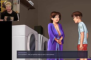 embarrassing yoga moment with teacher in summertime saga