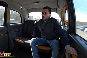 Female Fake Taxi Driver Interacts With Passengers In Car