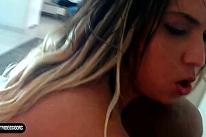 Blonde Slut Gives Anal To Horny Black Guy