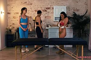 Massage Turns Into Tribbing for Olive, Veronica, Evelyn