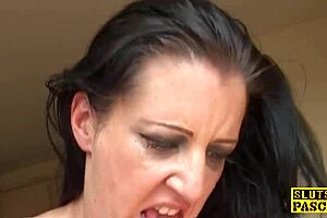 British sub feels intense domination with fake tits and tattoos in doggystyle and cowgirl