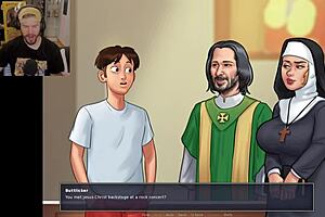 embarrassing yoga moment with teacher in summertime saga