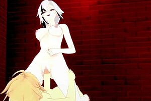 arlecchino and aether in intense sex - genshin impact hentai