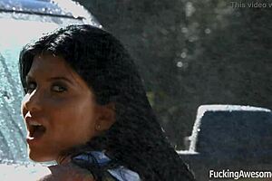 Beautiful car wash scene with hot porn stars and big asses