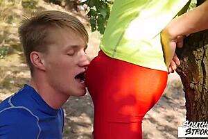 Robbie dane gets fucked after blowjob in the woods