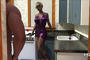 Let’s play a porn game called ‘Retrieving the Past’ with a hot scene in the kitchen