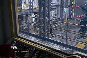 Half robotic beauty in a zero gravity environment in a cartoon porn game