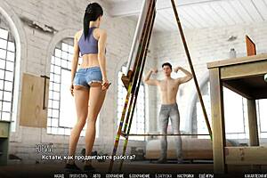 3D animated video of a hot blonde getting a blowjob from her girlfriend